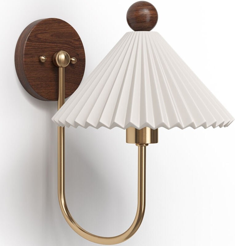 Gealterte Goldene Wandleuchte - Vintage Wandlampe - Leig Weiß