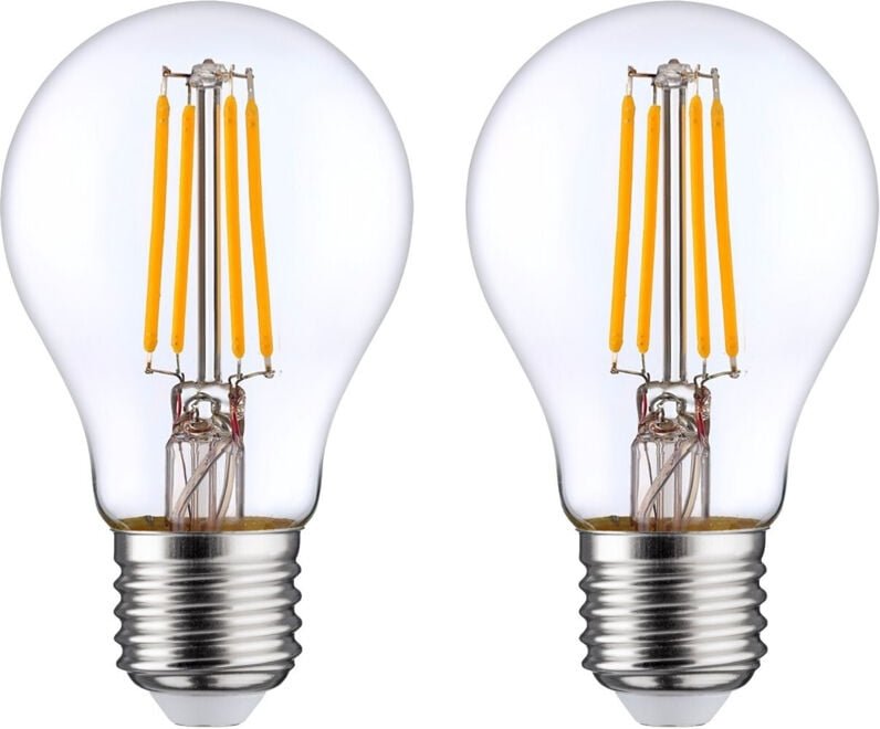 7hsevenon - 2er-Pack Standard-LED-Glühbirnen (entspricht 8 w E27), 60 w, 806 lm, 2700 k, 25.000 h, 7 Std., SevenOn Premi...