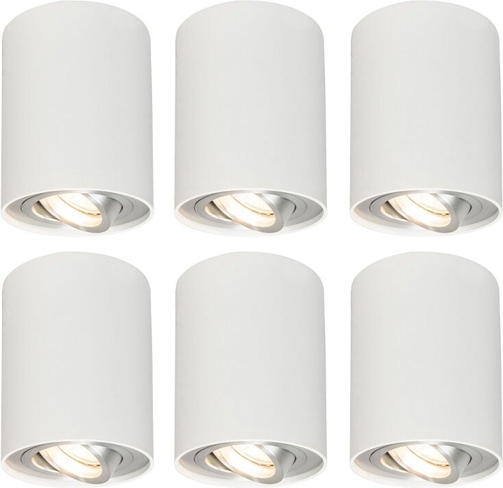 Set mit 6 Punkten weiß drehbar und kippbar - Rondoo 1 nach oben