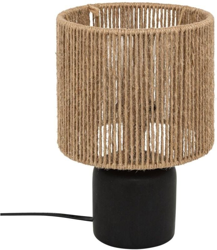 Thumbnail - Atmosphera - Keramische Tischlampe koby mit geflochtenem Lampenschirm, 24 cm