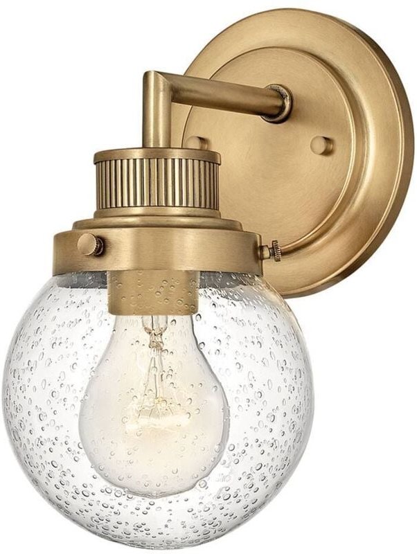 Thumbnail - Hinkley Poppy Badezimmer-Wandleuchte Heritage Messing, IP44 - Elstead