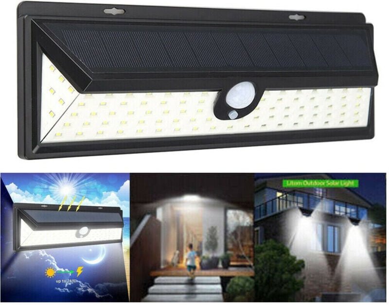 Thumbnail - Trade Shop Traesio - Trade Shop - faro 118 leds mit solar pannel und faretto crepuscolare 30W -