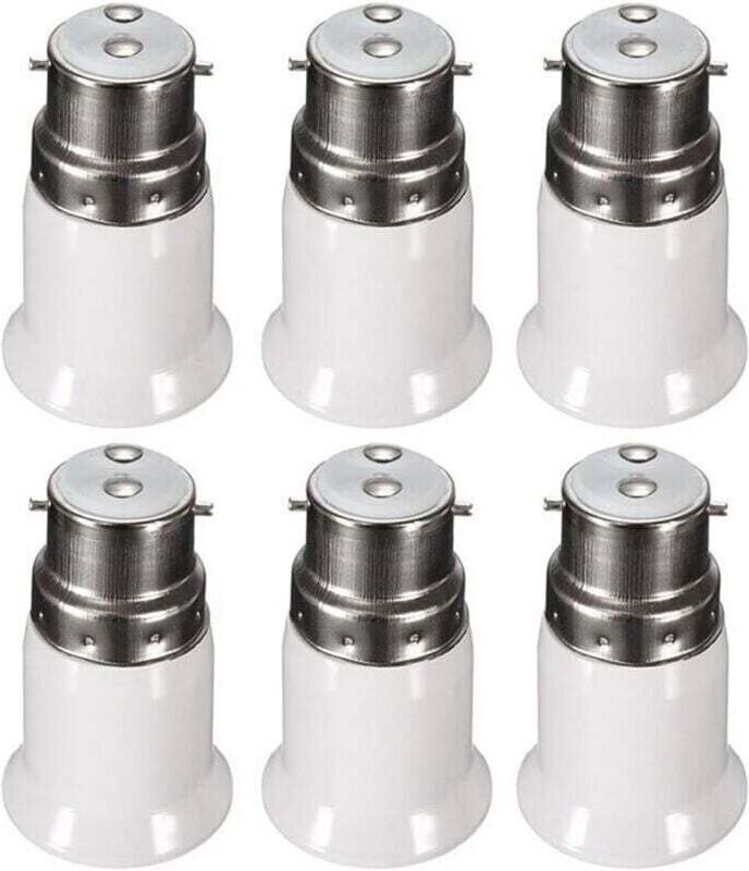 B22 auf E27 Adapterfassung für LED-Lampen, AC 230V, Umrüstadapter von B22 auf E27, Bajonett-Schraubfassung, 6er-Pack - R...