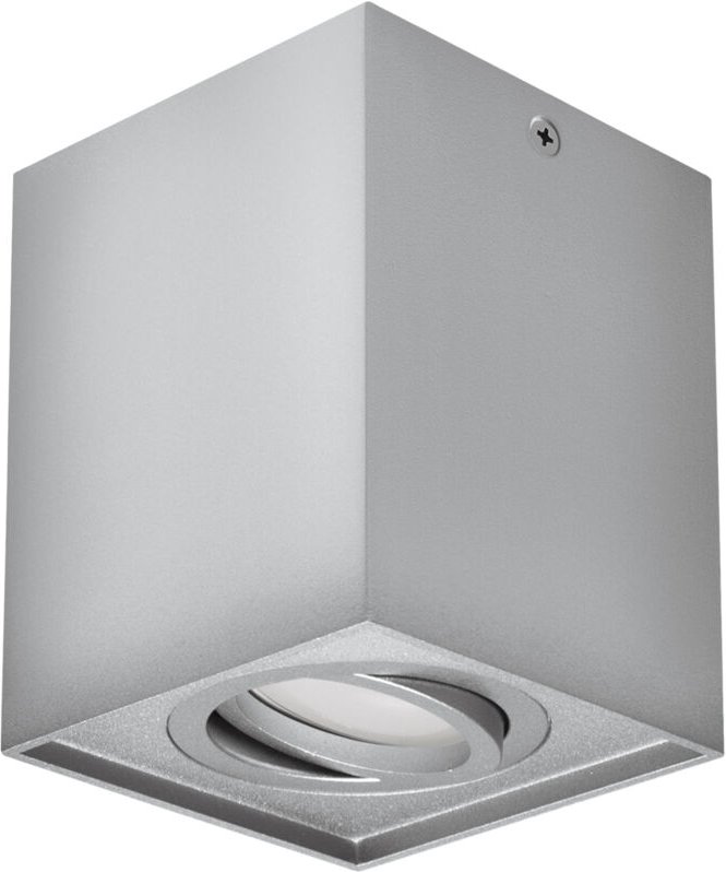 Deckenaufbauleuchte, Vierkantrohr, HARY D GU10, silber