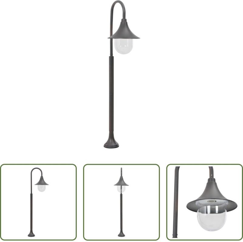 vidaXL Aluminiumleuchte - Garten-Pollerleuchte E27 120 cm Aluminium Bronzefarben