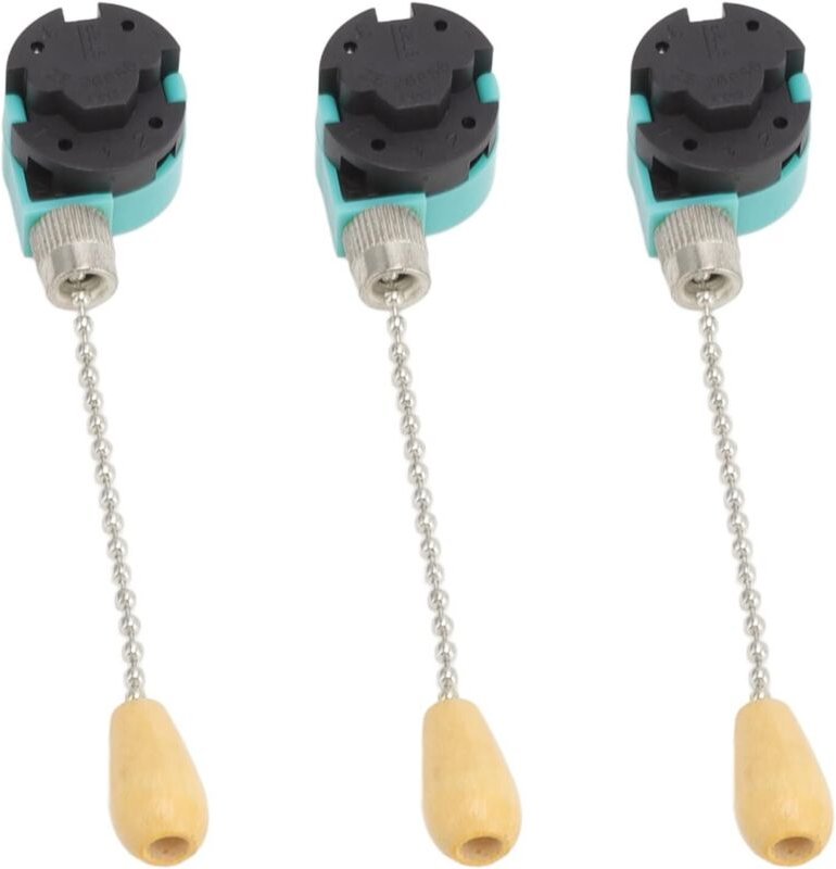 Thumbnail - CCYKXA Stück (verchromte) Zugkettenschalter, 3 Geschwindigkeiten, 4-adriger Deckenventilator-Lichtschalter für Deckenven...