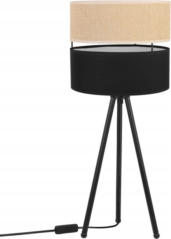 Tischlampe Jute Lampenschirm 20 cm schwarz