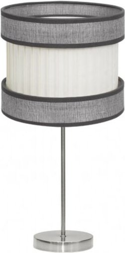 Tischleuchte Modell Home Nickel mit zweifarbigem Lampenschirm FABRILAMP