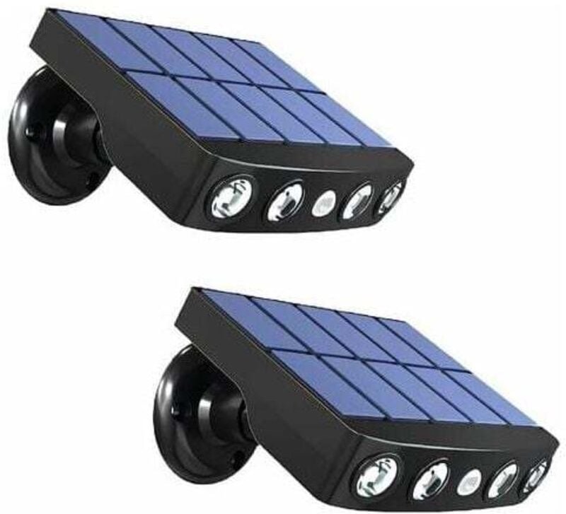 Solar-Außenleuchten, Solar-Bewegungsmelder-Beleuchtung, wasserdicht, 2 Stück, Schwarz