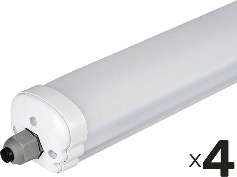 V-TAC LED-Feuchtraum-Wannenleuchte, 36W, 4320lm, 4500K, 1200mm, 4 Stk