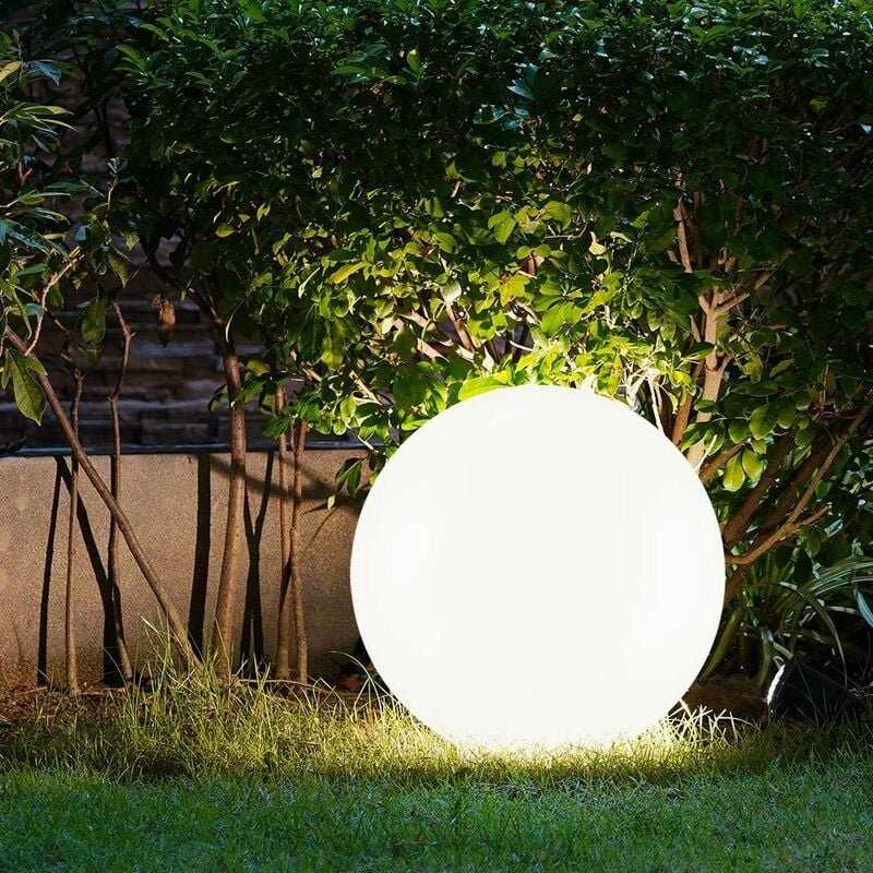 Solarlampen für Außen Kugel Gartenleuchte Erdspieß Kugelleuchte Solar 30 cm led Solarkugel für den Garten, weiß silber, ...