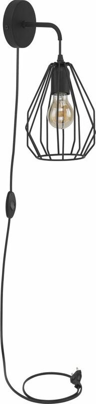 Wandlampe mit Kabel Schalter Stecker E27 Draht Schirm aus Metall