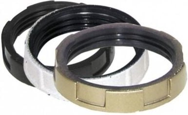 3er Set Ringe für TIBELEC E27 Fassung, Kunststoff, Schwarz, Weiß und Gold TIBELEC