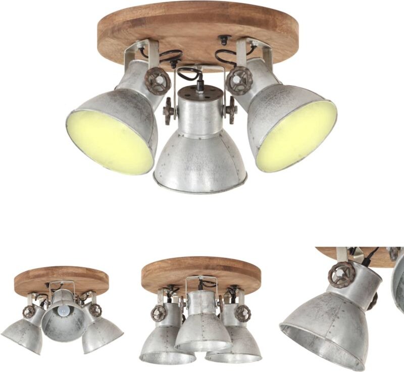 The Living Store Deckenlampe Industriestil 25 W Silbern 42x27 cm E27 - Lampen