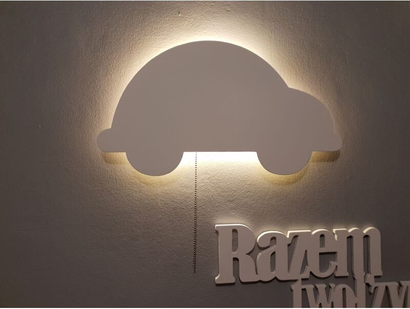 Lámpara de coche para niños, LED, alimentada por batería.