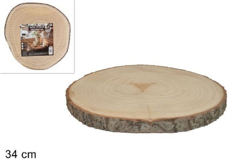 Trade Shop Traesio - Trade Shop - basis tronco natural decorative legno diametro 34 cm rotondo -