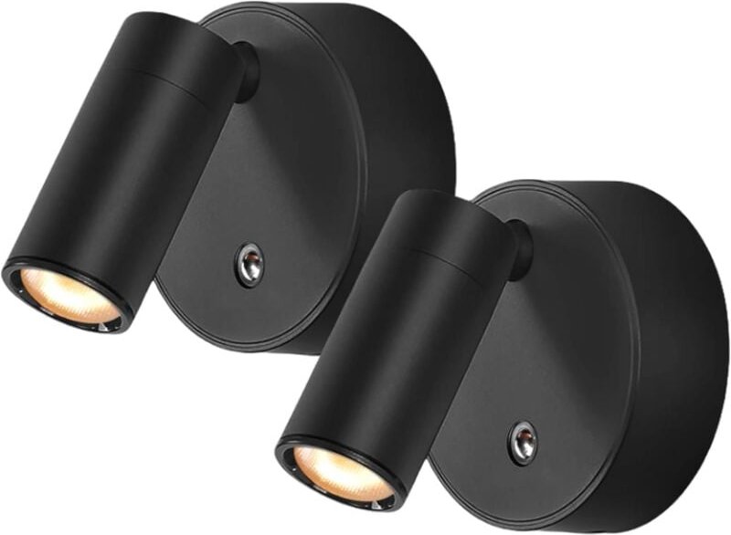 Wandleuchte mit Schalter, 2-teilige, dimmbare LED-Leseleuchte mit drei Lichtfarben, moderne Nachttischlampe für Schlafzi...