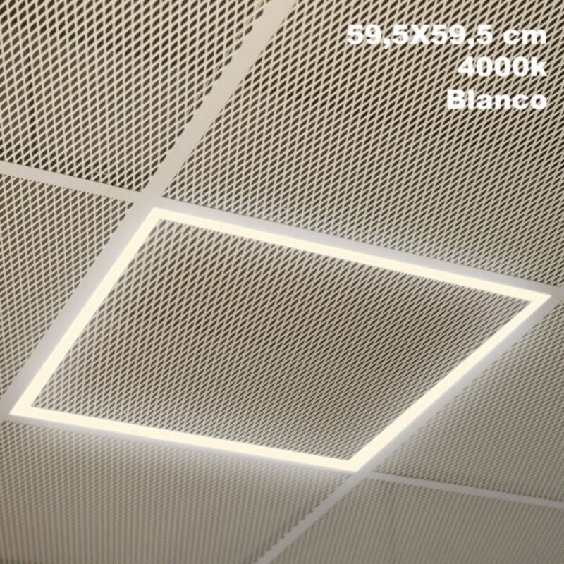 Fabrilamp - Rahmenplatte Led 48w 4000k Lorenzo 1,5x59,5x59,5 Cm Aluminium 4400lm Schnitt 57,5x57,5 Cm