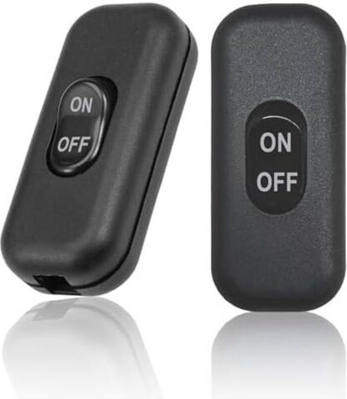 2er-Pack Nachttischlampenschalter, 60 x 26 x 16 mm, schwarzer Schalter, 6 A 250 V, zweipoliger Schalter, Mini-Wippschalt...