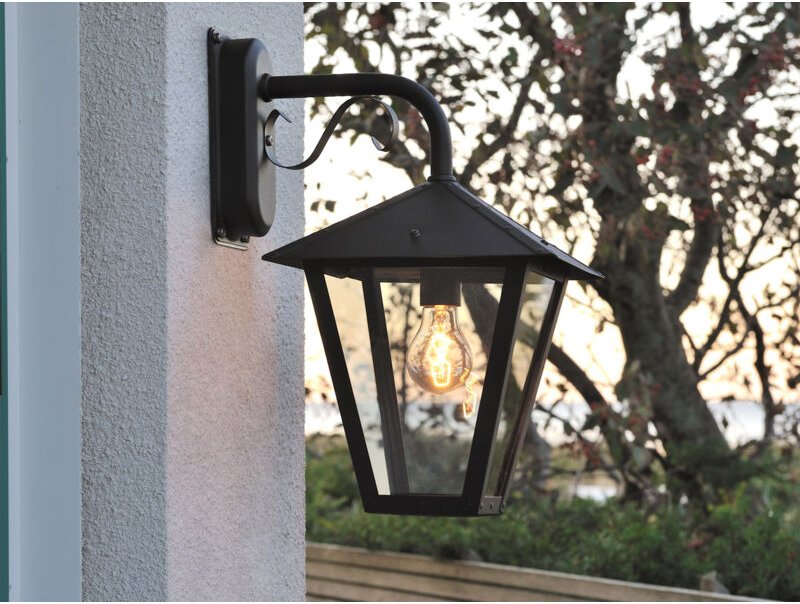 Konstsmide - Hängende Wandleuchte benu, E27, Aluminium schwarz, Höhe 43 cm