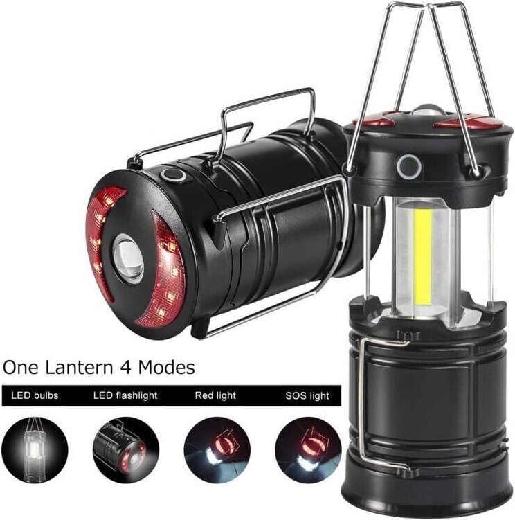 Thumbnail - Solar-Campinglaterne mit Handkurbel, ultrahelle tragbare LED-Taschenlampe