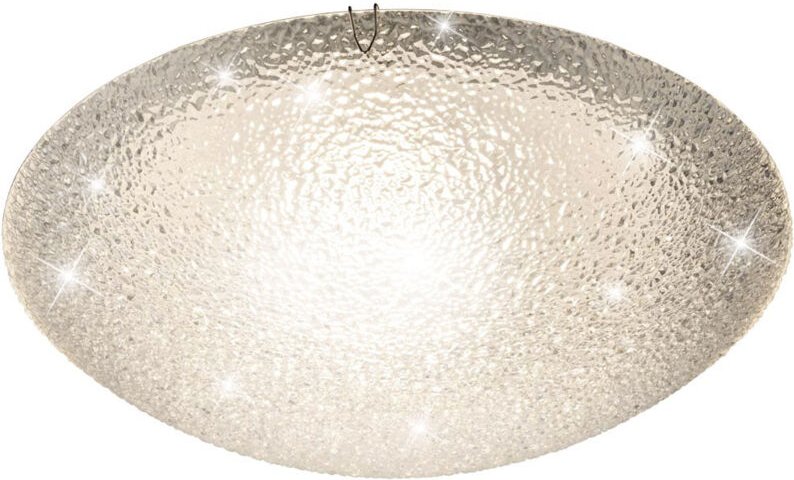 Led Deckenleuchte Modern Wohnzimmerlampe Glas klar Deckenlampe Chrom, geeist rund, 1x led 12 Watt 800 Lm warmweiß, 30 cm