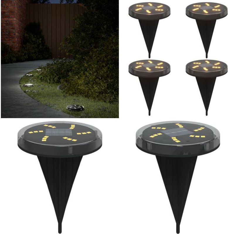 Solar-Bodenleuchten mit Erdspieß 4 Stk. Warmweiß - Solarlaterne - Gartenbeleuchtung - Außenscheinwerfer - LED-Strahler -...