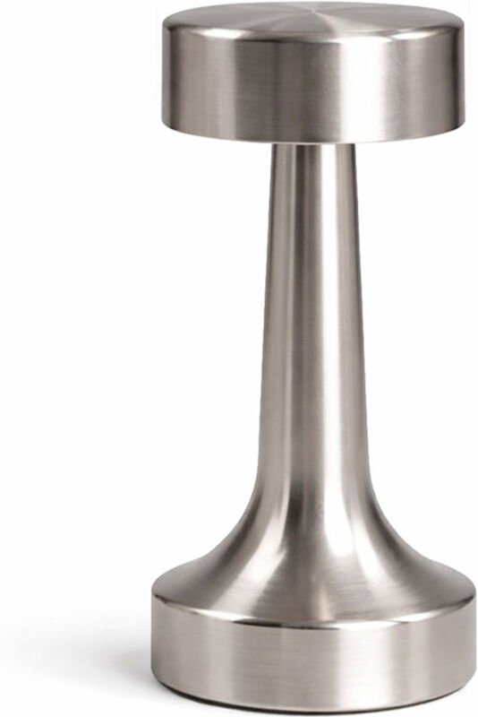 Tischlampe Kabellos Wiederaufladbar LED – Touch-Steuerung – Modernes Metall-Design – Azura Silber