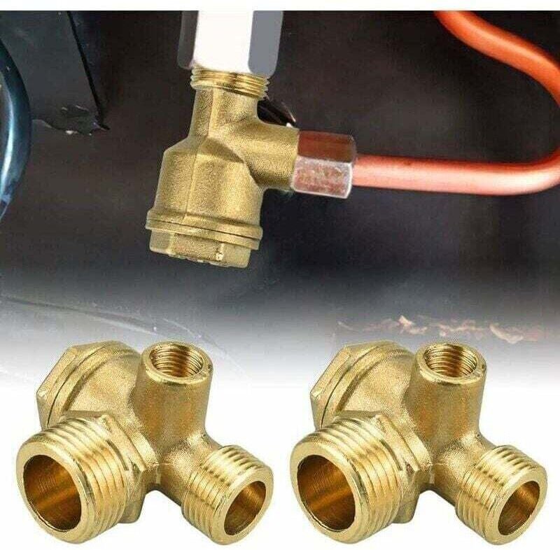 2 Stück Kupfer-Kompressor-Rückschlagventile 10 mm 16 mm 20 mm Rostfreie Kompressor-Rückschlagventile Verschleißfeste Kom...