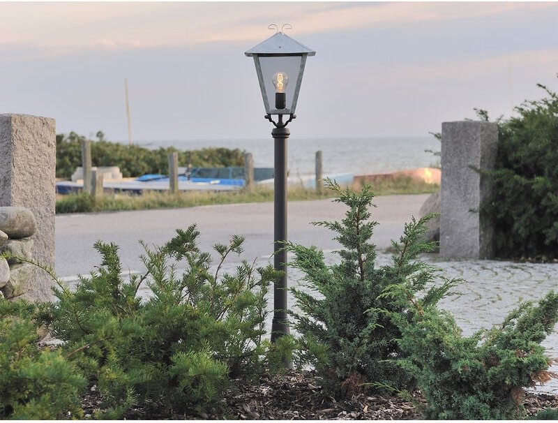 Wegeleuchte benu, E27, galvanisierter Stahl, Höhe 128 cm