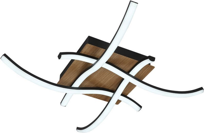 Murray Series 80 W 8800 lm 3000–6500 K 62 cm Schwarz/Holz dimmbare LED-Deckenleuchte