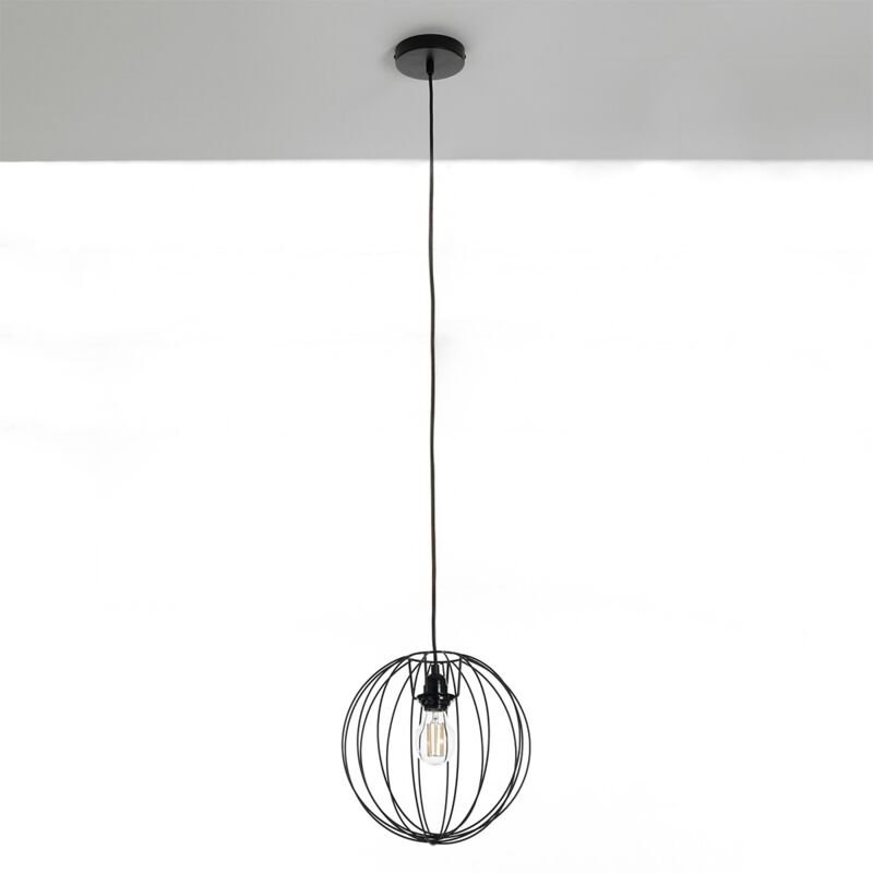 Moderner Hängeleuchter aus mattschwarzem Stahl Cagy