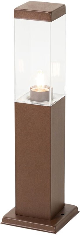 Moderner Außenlaternenpfahl rostbraun 45 cm - Malios
