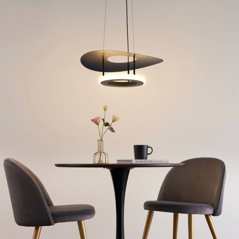 Schwarze moderne LED-Hängelampe - Onil