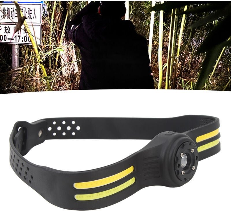 COB-Stirnlampe, leichte, gewichtsabhängige Stirnlampe, wiederaufladbar, verstellbarer Winkel, helle Stirnlampe für Campi...