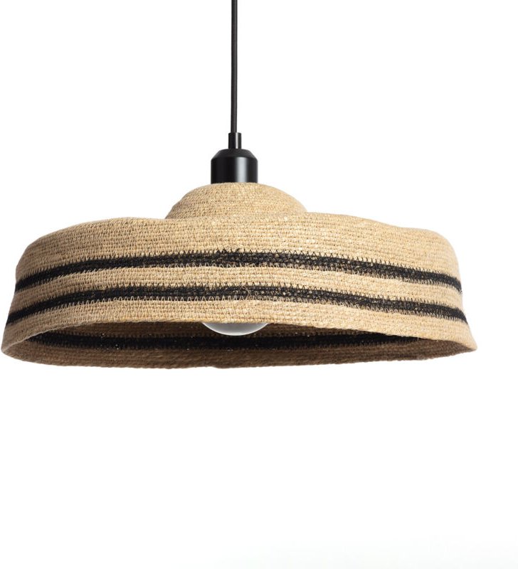 Efectoled - Pendelleuchte Naturfasern Daya Schwarz