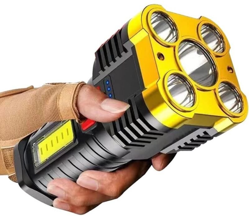 Penta Core Explosion LED-Taschenlampe, wiederaufladbare superhelle LED-Taschenlampe, starkes Licht, multifunktionale tra...