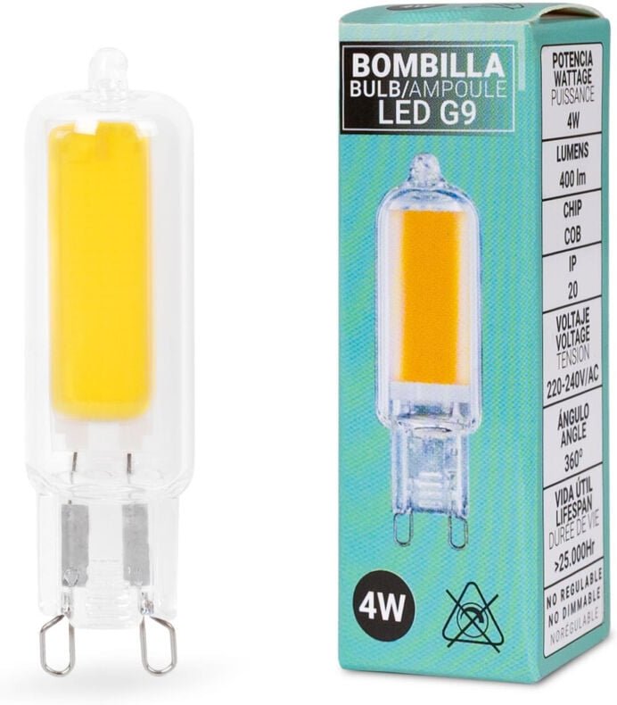 Led G9 Stiftsockellampe 220-240V ac - cob - 360° - 4W