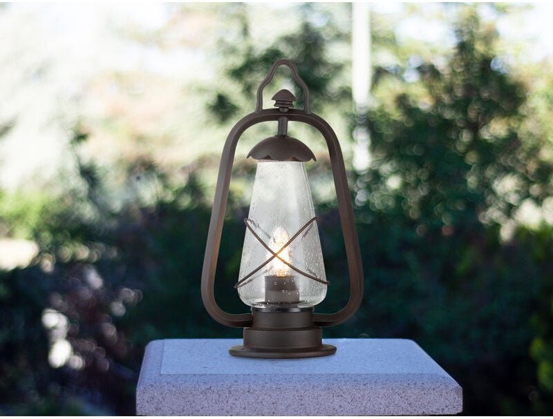 Elstead - Sockelleuchte miners in antiker Laternenoptik, Höhe 36cm