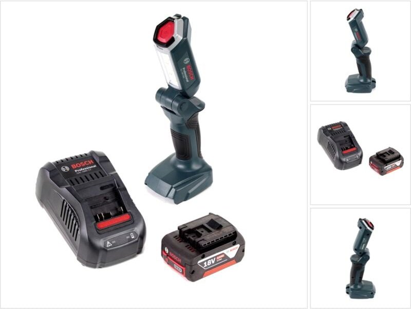 Bosch GLI 18V-300 Akku LED Lampe 18V 300lm + 1x 5,0 Ah Akku + Ladegerät