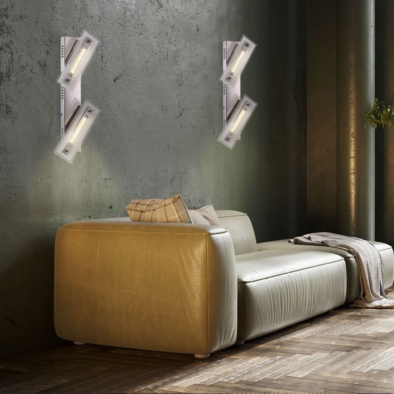 Led Wandleuchte Kristall Wandlampe 2 flammig Wandleuchte Kristall, Glas satiniert, 1x led 3000K, LxBxT 49x8x11,5 cm, 2er...