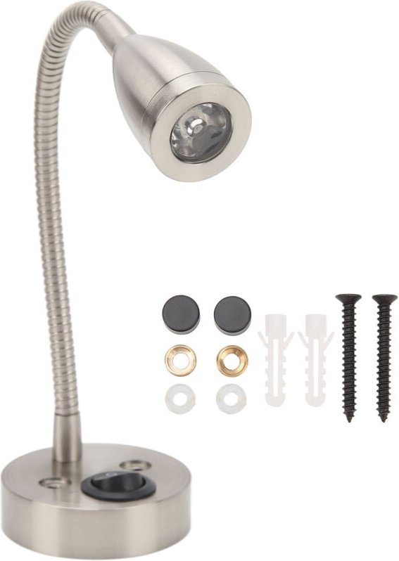 Qiilu 12V LED Wohnmobil-Leseleuchte, dimmbar, 360 Grad schwenkbar, flexibler Schwanenhals, Nachttischlampe für DC 12V bi...