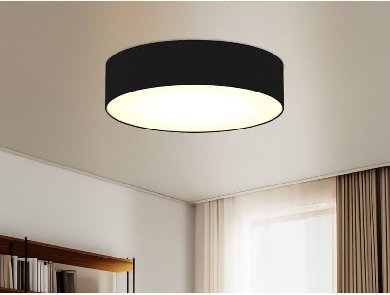 Thumbnail - Ranex - Deckenlampe ceiling dream, Stoff Schwarz / Abdeckung satiniert, ø 40cm