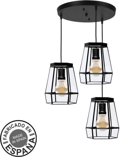 3xe27 schwarz regx42x42 cm guide deckenleuchte