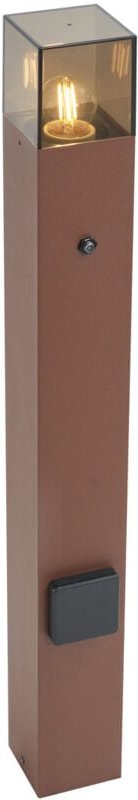 Industrielle Außenleuchte Rostbraun mit Rauchglas 70cm mit Dämmerungssensor IP44 - Dänemark