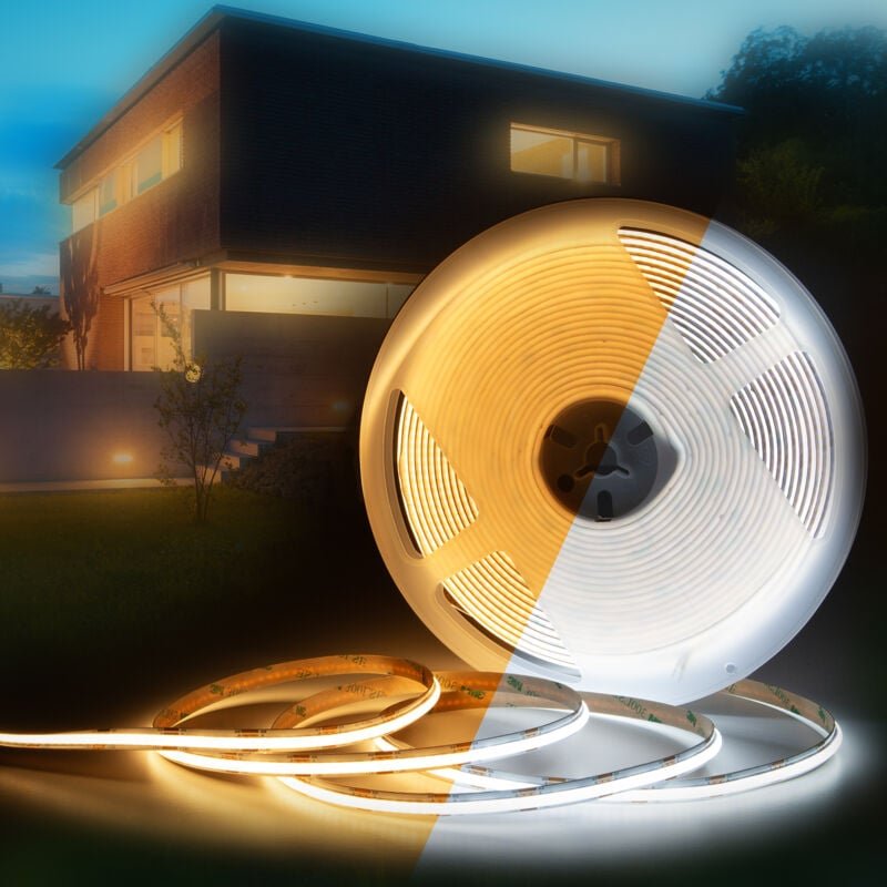 Thumbnail - Cob led Strip selbstklebend 1-15 Meter led Streifen IP20/65 3000K-6000K cct rgb: cct - Dualweiß - 3000K bis 6500K Innenb...