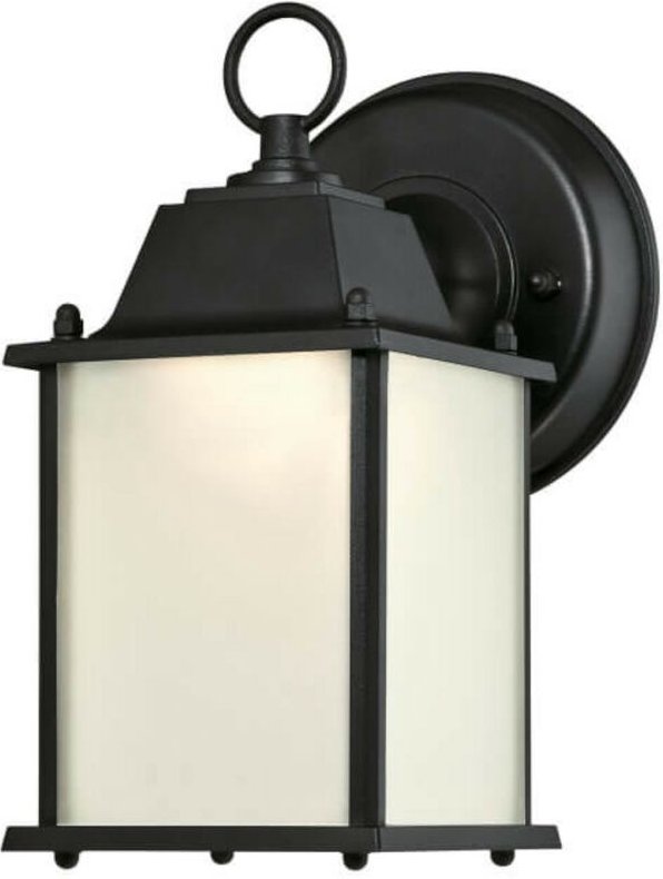 Dimmbare led Außen Wandleuchte Laterne Schwarz / Opal