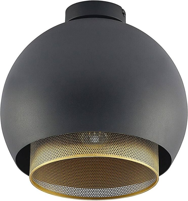 Thumbnail - Lucande - Sivanel Deckenleuchte, doppelter Schirm - Schwarz, gold