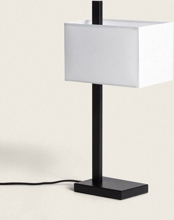 Ledkia - Tischlampe Metall und Stoff mit usb Eingang und Touch Schalter Malena Schwarz