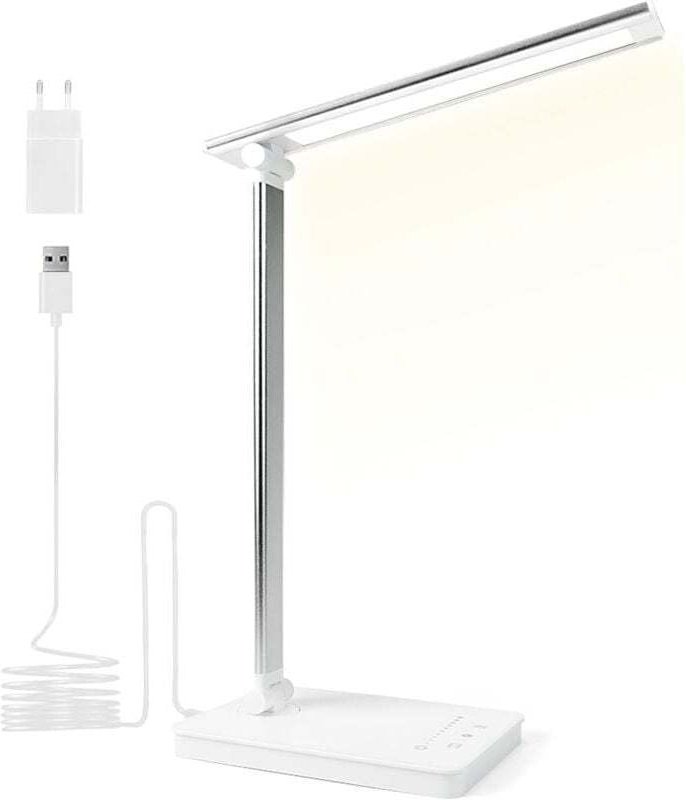 Leistungsstarke 15-W-LED-Schreibtischlampe – 3 Farbmodi & 10 Helligkeitsstufen – Touch-Bedienung – Augenschutz – Leselam...